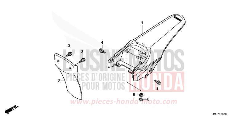KOTFLUEGEL, HINTEN von CRF100F EXTREME RED (R292) von 2012