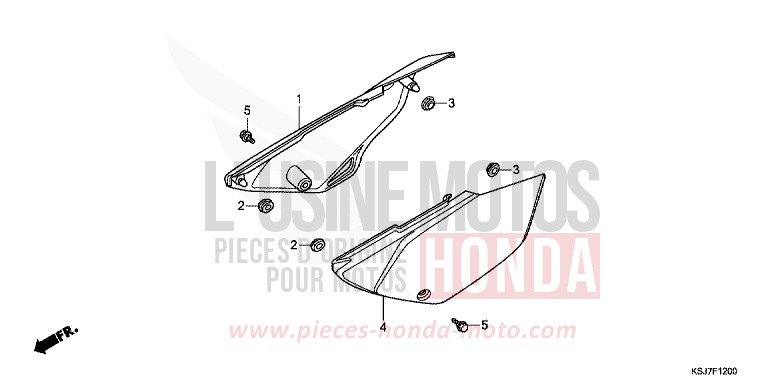 SEITENABDECKUNG von CRF100F EXTREME RED (R292) von 2013