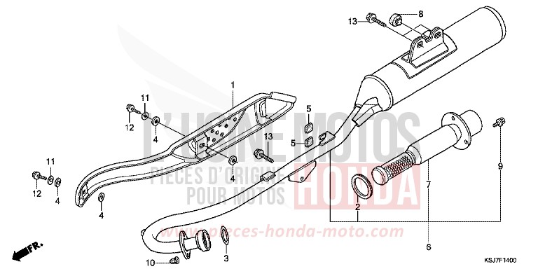 ABGAS-SCHALLDAEMPFER von CRF100F EXTREME RED (R292) von 2013