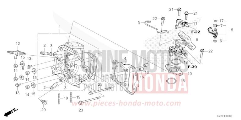 ZYLINDERKOPF von CRF110F EXTREME RED (R292) von 2024