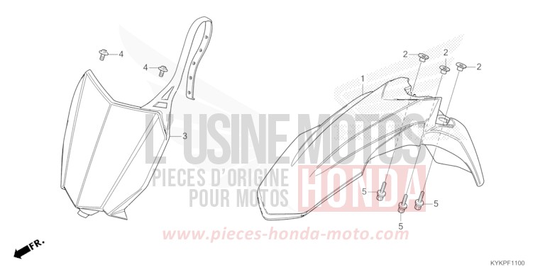 KOTFLUEGEL, VORNE von CRF110F EXTREME RED (R292) von 2024