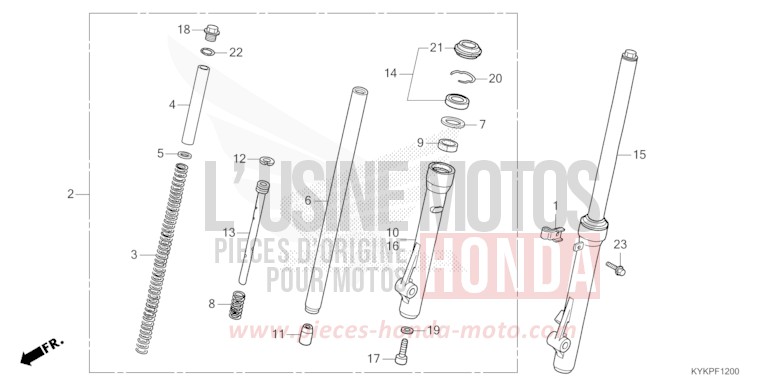GABEL, VORNE von CRF110F EXTREME RED (R292) von 2024