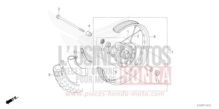 VORDERRAD von CRF110F EXTREME RED (R292) von 2024