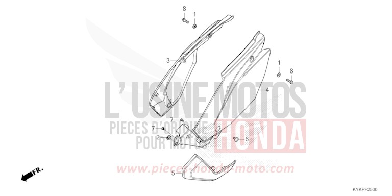 SEITENABDECKUNG von CRF110F EXTREME RED (R292) von 2024