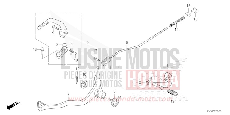PEDAL/KICKSTARTER-ARM von CRF110F EXTREME RED (R292) von 2024