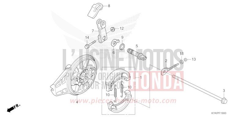PANNEAU DE FREIN ARRIERE von CRF110F EXTREME RED (R292) von 2025