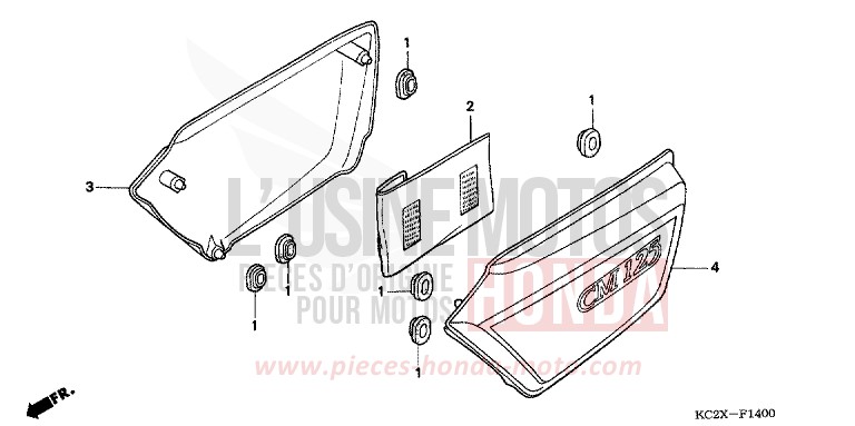 SEITENABDECKUNG von CM125C CANDY BOURGOGNE RED-U (R107) von 1999