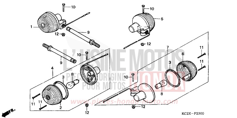 BLINKER von CM125C CANDY BOURGOGNE RED-U (R107) von 1999