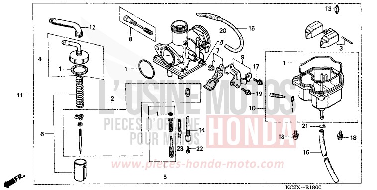 VERGASER von CM125C PEARL ATLANTIS BLUE (B142) von 1999