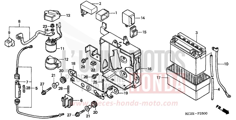 BATTERIE von CM125C PEARL ATLANTIS BLUE (B142) von 1999
