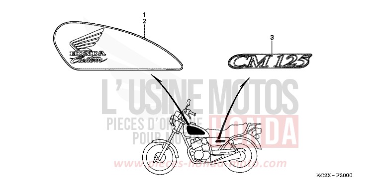 STREIFEN von CM125C PEARL ATLANTIS BLUE (B142) von 1999