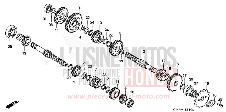 GETRIEBE (CRF100F) von CRF100F EXTREME RED (R292) von 2004