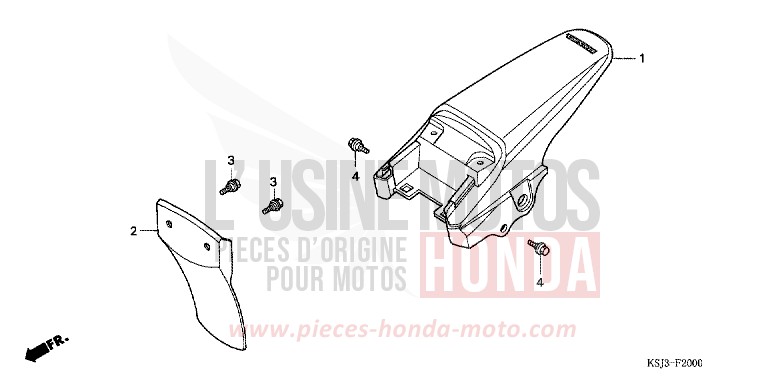 KOTFLUEGEL, HINTEN von CRF100F EXTREME RED (R292) von 2004
