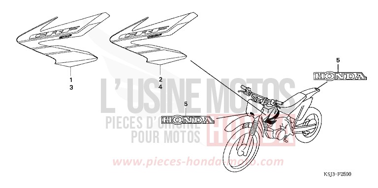 MARKE (CRF80F4/CRF100F4) von CRF100F EXTREME RED (R292) von 2004