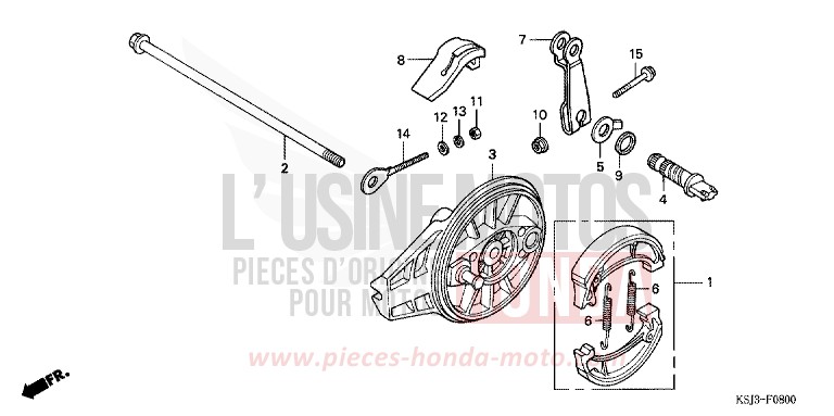 BREMSPLATTE, HINTEN von CRF100F EXTREME RED (R292) von 2005