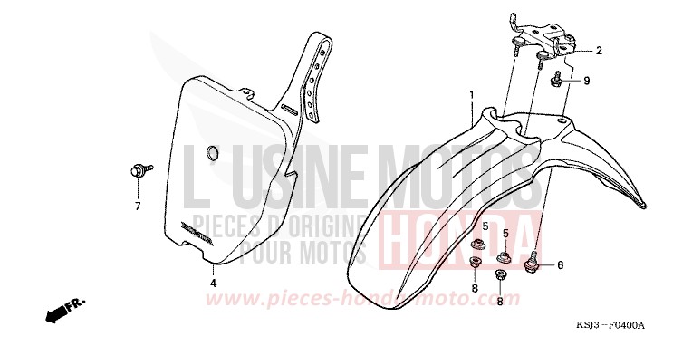 KOTFLUEGEL, VORNE von CRF100F EXTREME RED (R292) von 2006