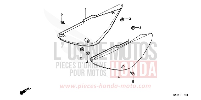 SEITENABDECKUNG von CRF100F EXTREME RED (R292) von 2006
