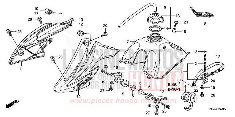 KRAFTSTOFFTANK von CRF100F EXTREME RED (R292) von 2008