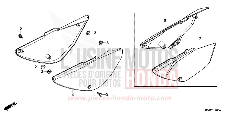 SEITENABDECKUNG von CRF100F EXTREME RED (R292) von 2008