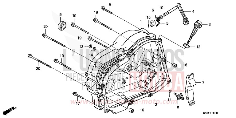 KURBELGEHAEUSEABDECKUNG von CRF100F EXTREME RED (R292) von 2010