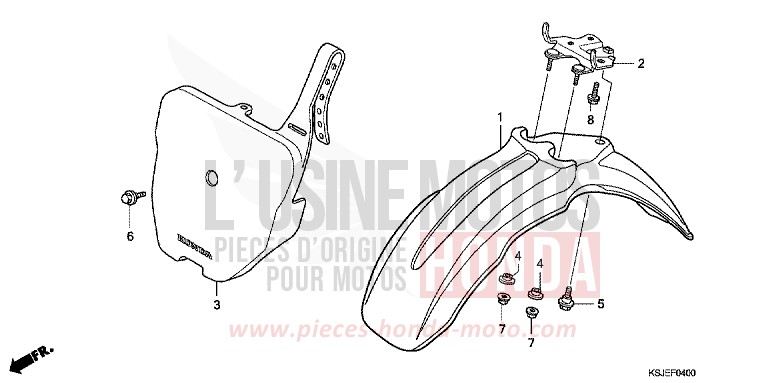 KOTFLUEGEL, VORNE von CRF100F EXTREME RED (R292) von 2010
