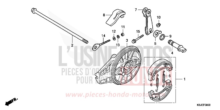 BREMSPLATTE, HINTEN von CRF100F EXTREME RED (R292) von 2010