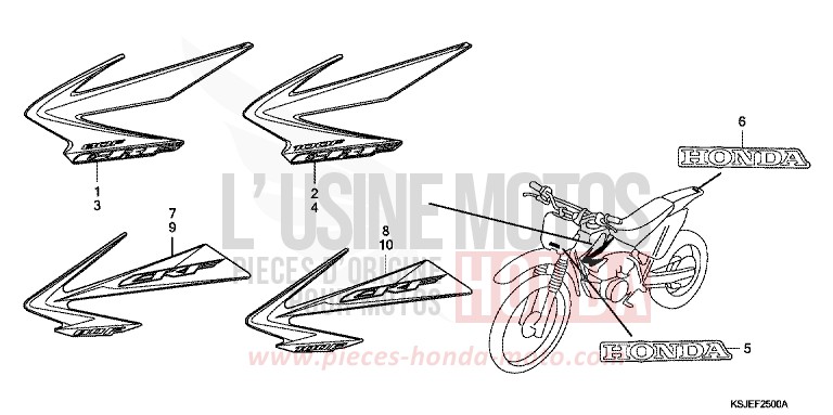 MARKE (CRF80F8,9/CRF100F8,9,A) von CRF100F EXTREME RED (R292) von 2010