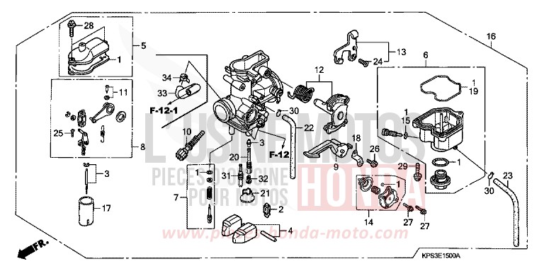 VERGASER von CRF230F EXTREME RED (R292) von 2007