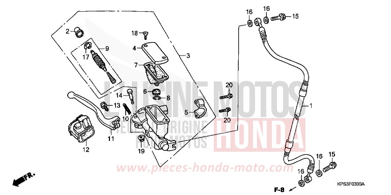 HAUPTBREMSZYLINDER, VORNE von CRF230F EXTREME RED (R292) von 2007