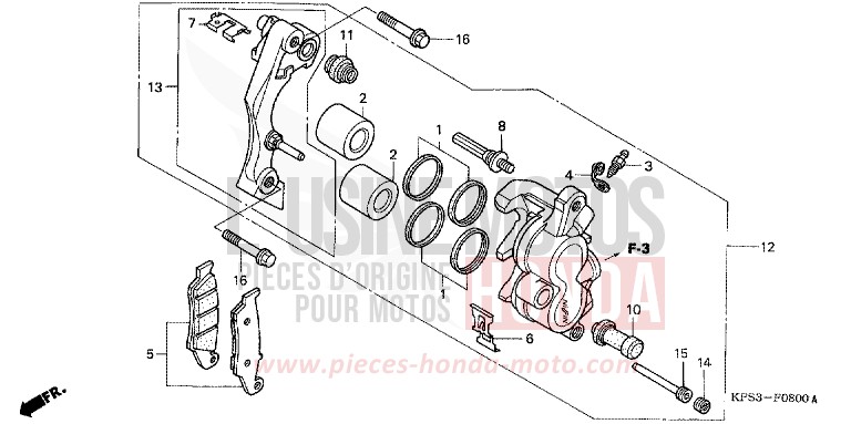 VORDERRAD-BREMSSATTEL von CRF230F EXTREME RED (R292) von 2007