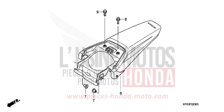 KOTFLUEGEL, HINTEN von CRF230F EXTREME RED (R292) von 2007