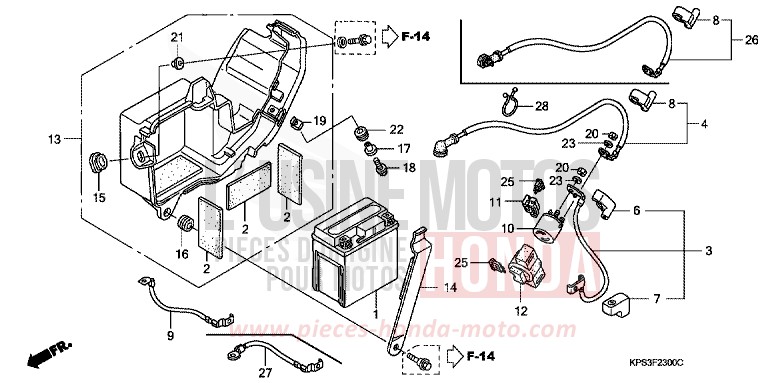 BATTERIE von CRF230F EXTREME RED (R292) von 2007