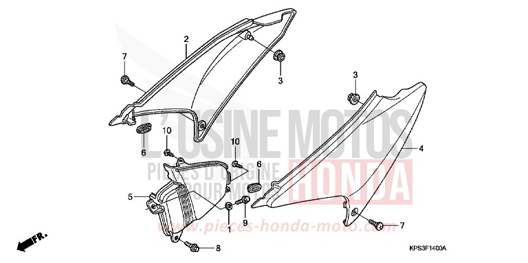 SEITENABDECKUNG von CRF230F EXTREME RED (R292) von 2008