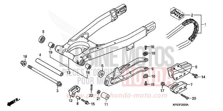 SCHWINGE/KETTENGEHAEUSE von CRF230F EXTREME RED (R292) von 2009