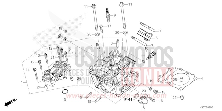 ZYLINDERKOPF von CRF250R EXTREME RED (R292) von 2025