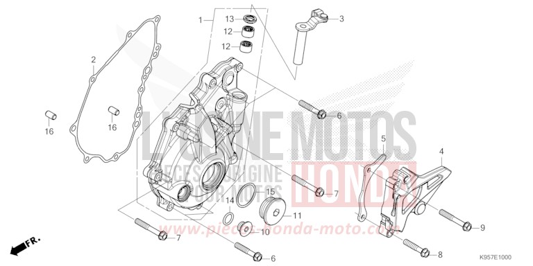 KURBELGEHAEUSEDECKEL, L. (CRF250R/CRF250RX) von CRF250R EXTREME RED (R292) von 2025
