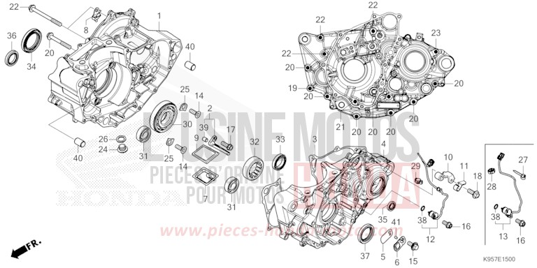 KURBELGEHAEUSE von CRF250R EXTREME RED (R292) von 2025