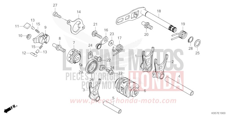 SCHALTTROMMEL von CRF250R EXTREME RED (R292) von 2025