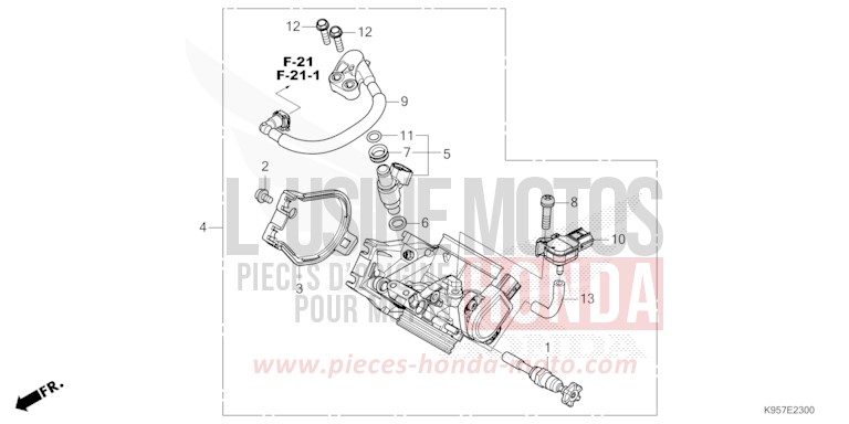 DROSSELKLAPPENGEHAEUSE von CRF250R EXTREME RED (R292) von 2025