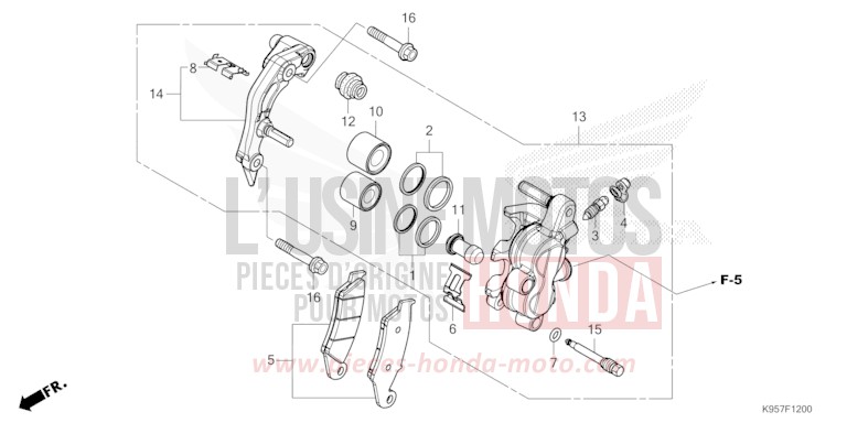 VORDERRAD-BREMSSATTEL von CRF250R EXTREME RED (R292) von 2025