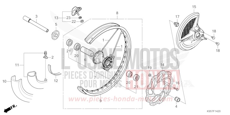 VORDERRAD von CRF250R EXTREME RED (R292) von 2025