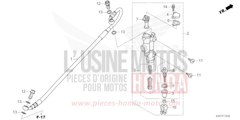 HAUPTBREMSE, HINTEN ZYLINDER von CRF250R EXTREME RED (R292) von 2025