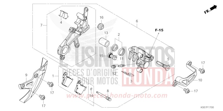 HINTERRAD-BREMSSATTEL von CRF250R EXTREME RED (R292) von 2025