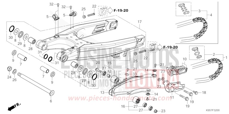 SCHWINGE von CRF250R EXTREME RED (R292) von 2025