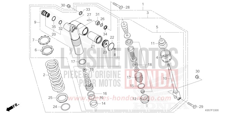 KISSEN, HINTEN von CRF250R EXTREME RED (R292) von 2025
