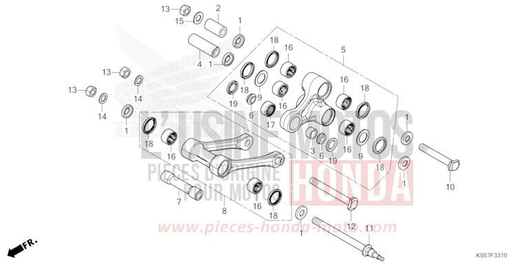 KISSEN-ARM von CRF250R EXTREME RED (R292) von 2025