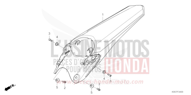 KOTFLUEGEL, HINTEN von CRF250R EXTREME RED (R292) von 2025