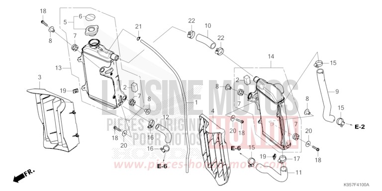 KUEHLER von CRF250R EXTREME RED (R292) von 2025