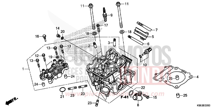 ZYLINDERKOPF von CRF250RX EXTREME RED (R292) von 2019