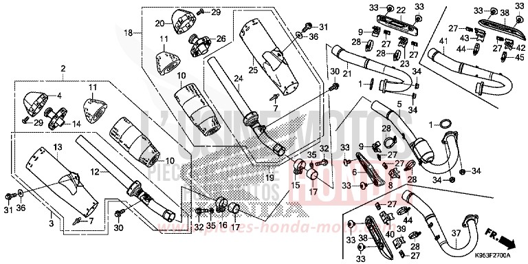 ABGAS-SCHALLDAEMPFER von CRF250RX EXTREME RED (R292) von 2019